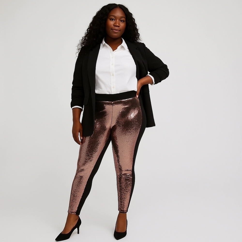 Torrid Full-Length Sequin Legging - Rose Gold - NWT - Size 4